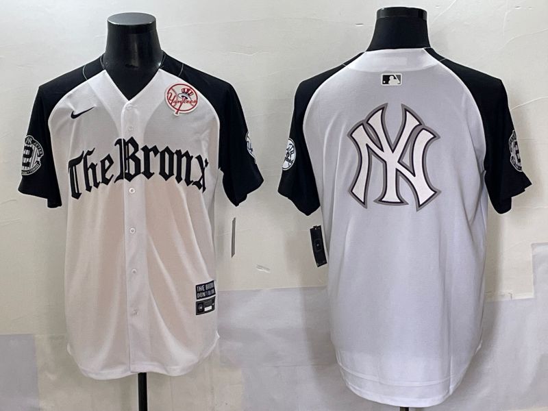 Men 2025 New York Yankees Blank White black Five generations Joint Name Nike MLB Jersey style 6237